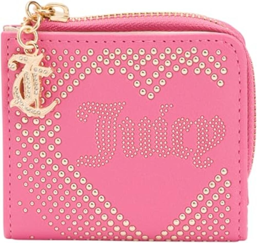 NWT Juicy Couture Women's L Zip Card Case Wallet (Lovely Day Juicy Pink)